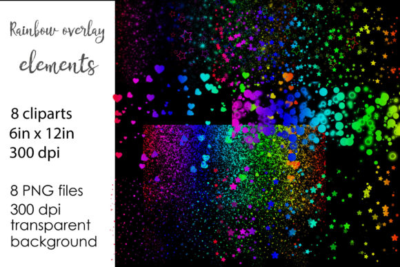Download Rainbow Glitter Overlays Clipart - Rainbow Collection