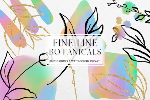 Download Fine Line Floral, Rainbow Watercolor - Rainbow Collection