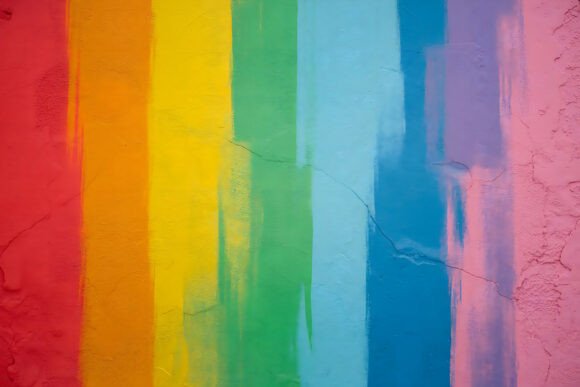 Download Rainbow Wall Paint Strokes Background - Rainbow Collection