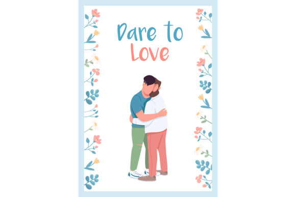 Download Dare to Love Poster Flat Vector Template - Love poster Collection