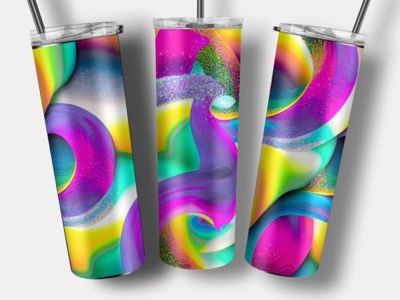 Download Neon Rainbow Organic Shapes Tumbler Wrap - Rainbow Collection