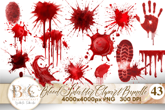Download Blood Splatter Clipart PNG Bundle - Splat Collection