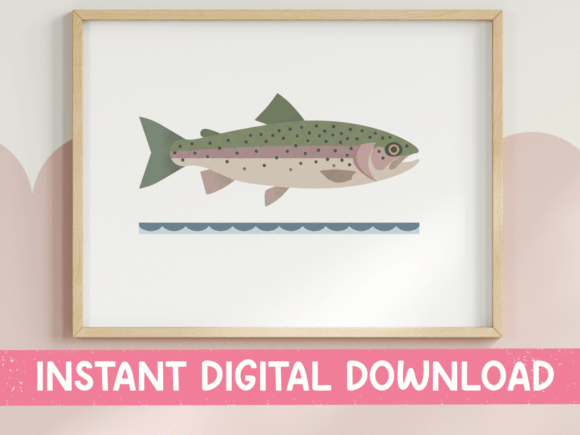 Download Rainbow Trout Minimal Art Design - Rainbow Collection